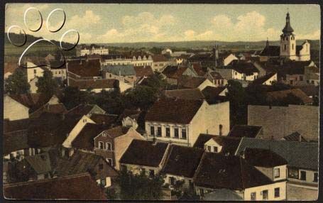 kolem roku 1906 netradiční poled na město od Habru